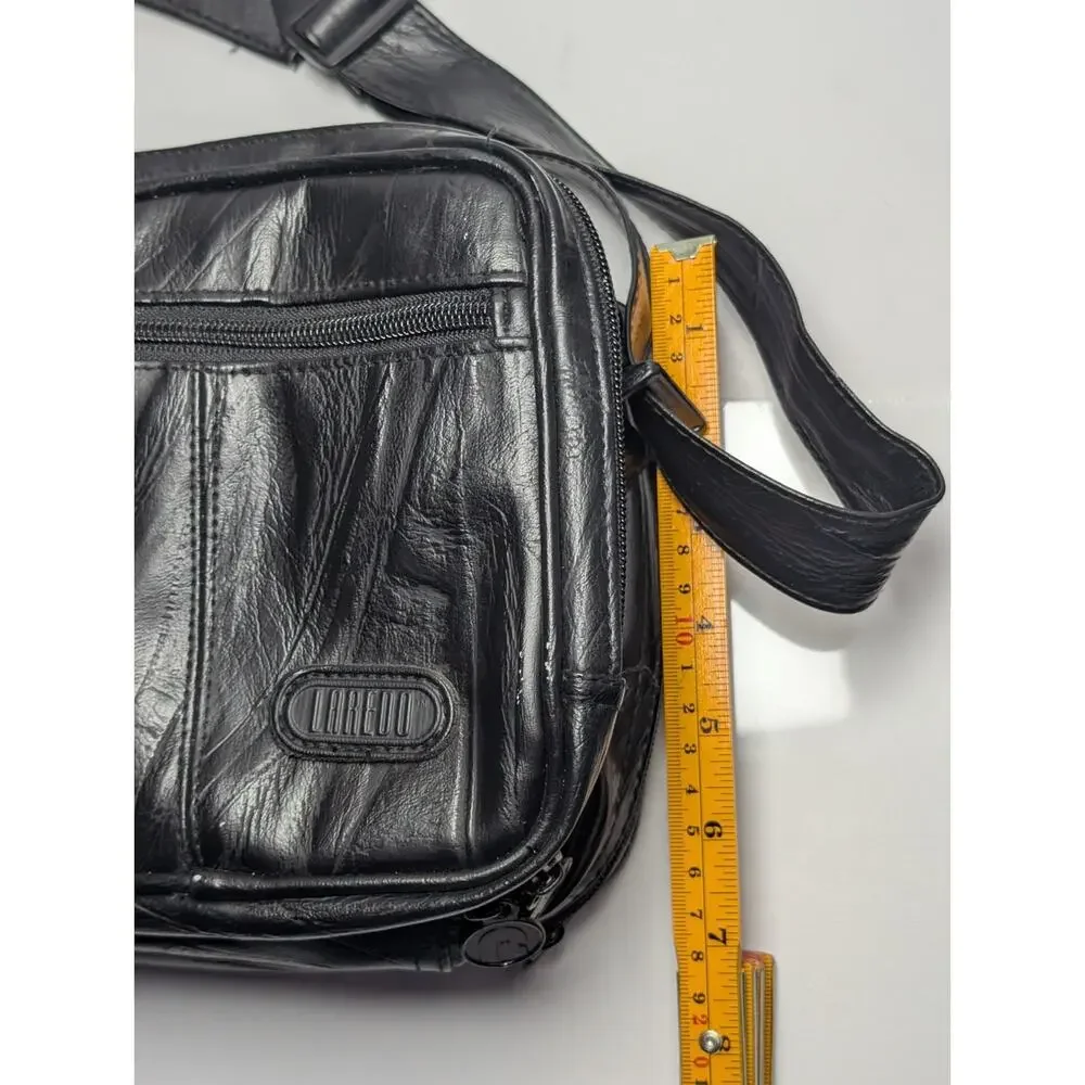 Vintage Royal Laredo Camera Camcorder Bag Black Faux Leather Shoulder Strap